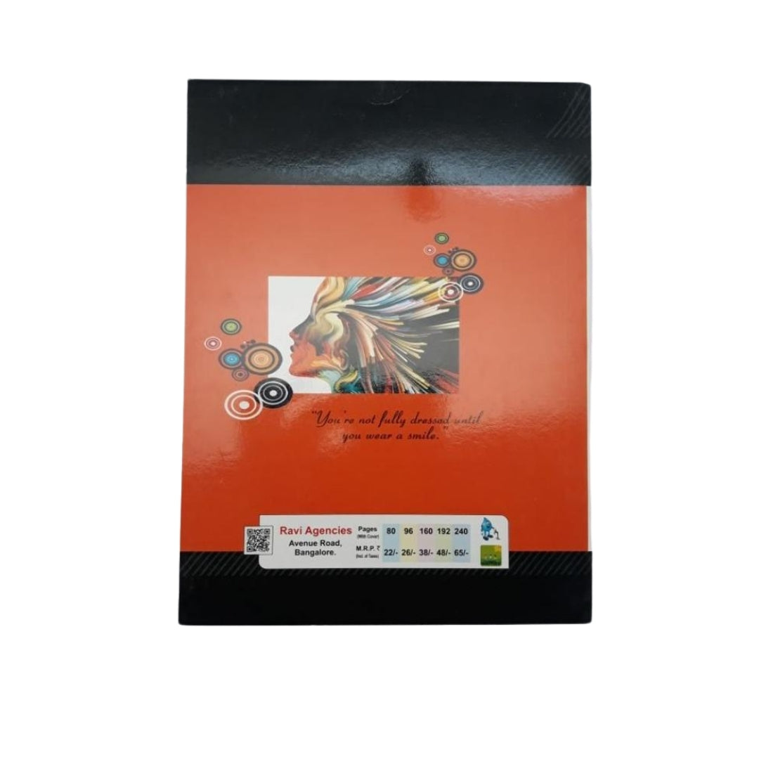 Ravi Long Size Notebook | Unruled | Soft Bound | 160 Pages | Pack of 6