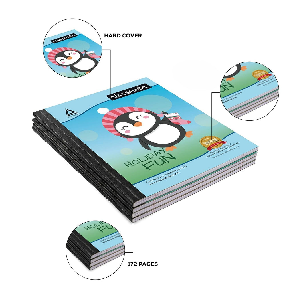 Classmate Single Line Hard Bound Notebook | Ruled Notebook | 190 x 155 mm