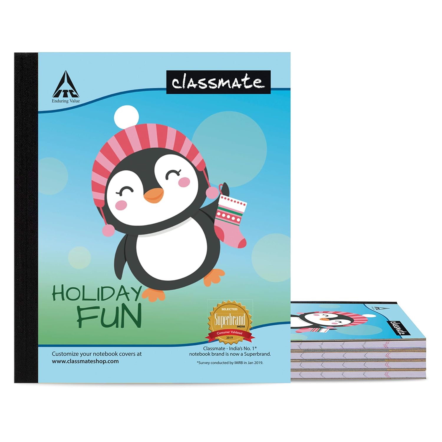 Classmate Single Line Hard Bound Notebook | Ruled Notebook | 190 x 155 mm