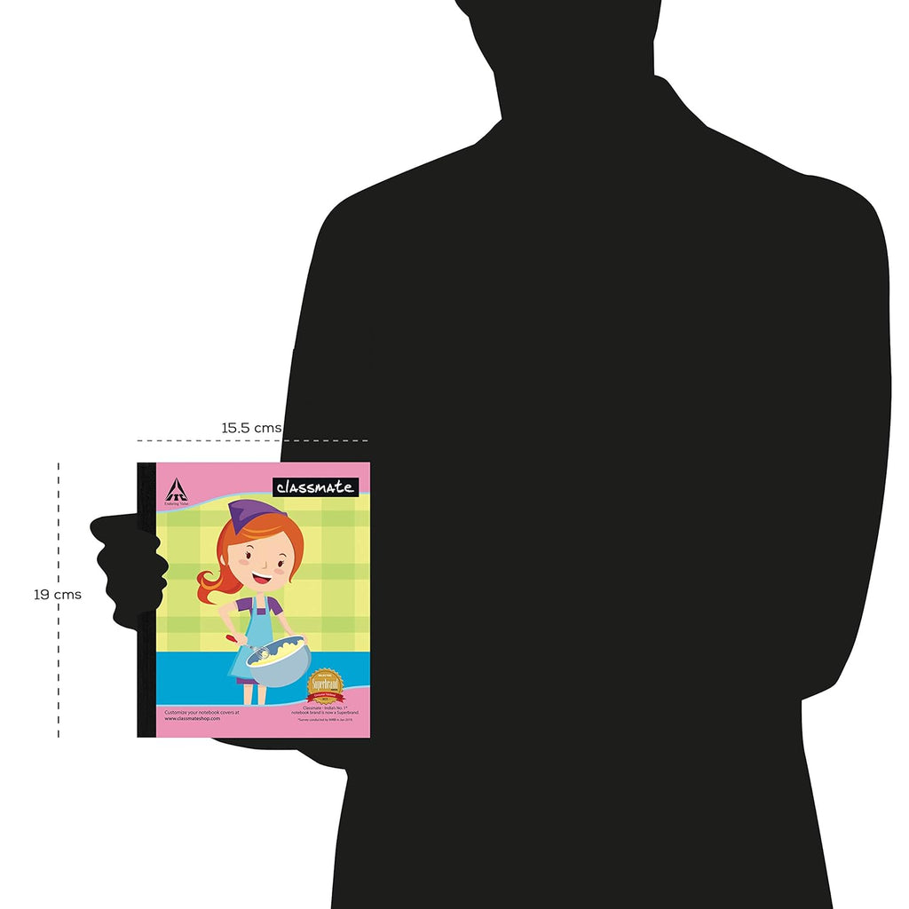 Classmate Unruled Soft Bound Notebook | Plain Pages Notebook | 190 x 155 mm