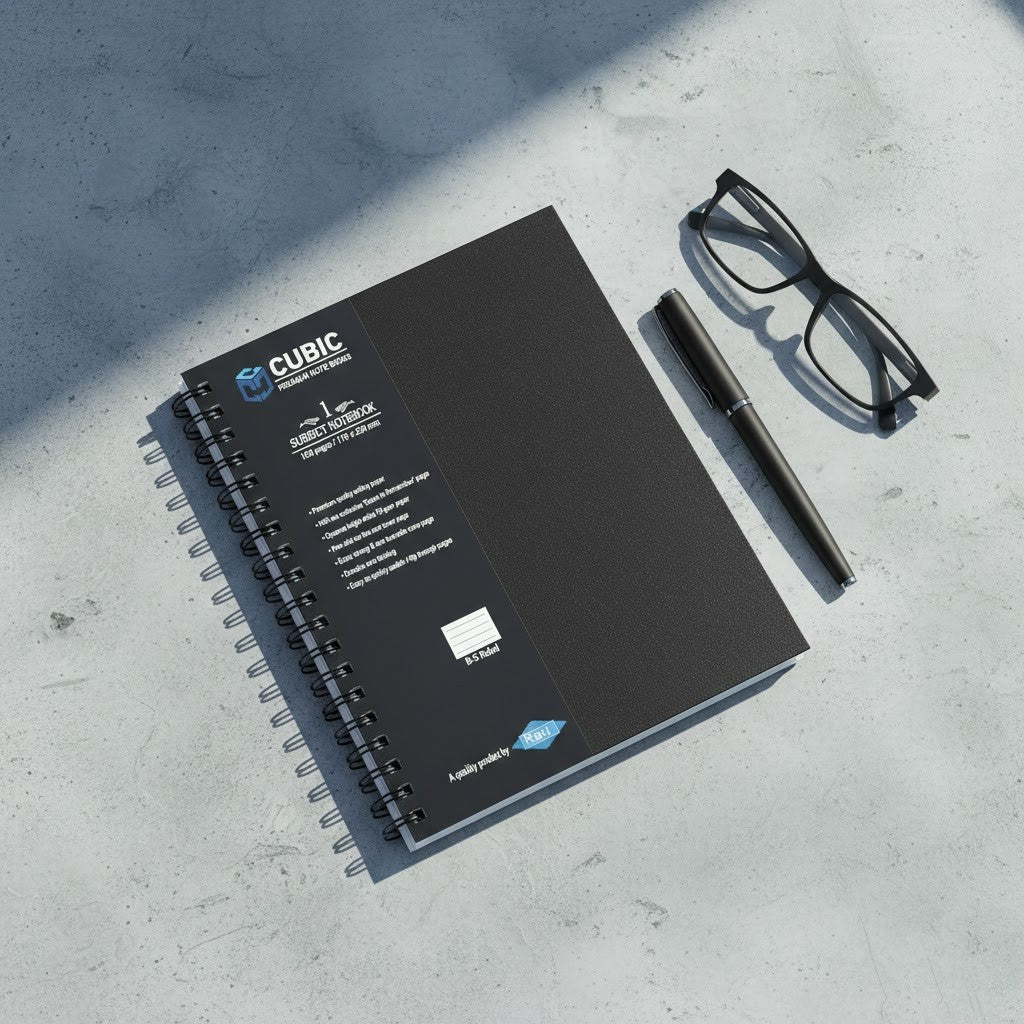 Cubic 1 Subject Notebook | 160 Pages B5 Ruled Spiral Notebook