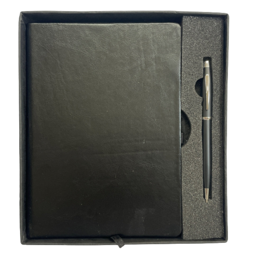 CUBIC Classic Black Diary & Pen Gift Set | Premium Executive Corporate Gift Box