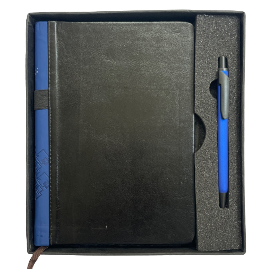 CUBIC Black Diary with Elastic Holder & Pen Gift Set | Premium Corporate Gift Box