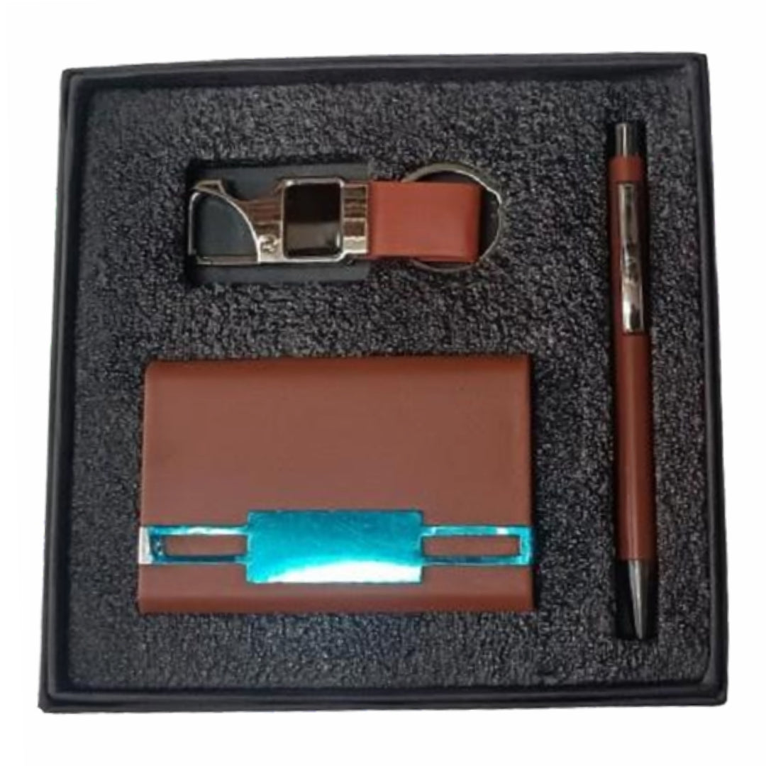 CUBIC Premium Cardholder, Pen & Hook Keychain Gift Set | Corporate Combo Box