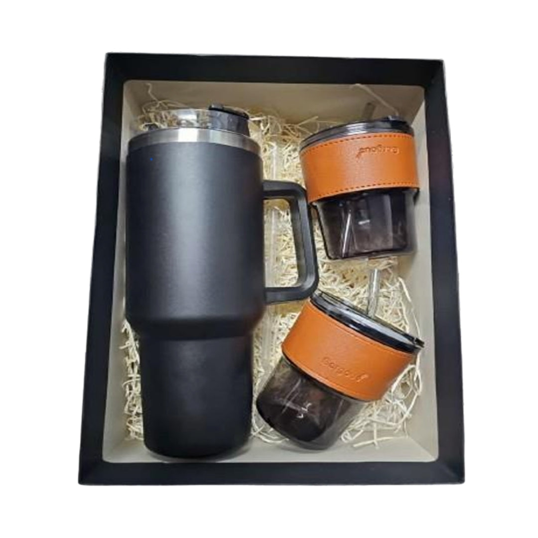 CUBIC Premium Bottle & 2 Mugs Gift Set | Corporate Gift Box