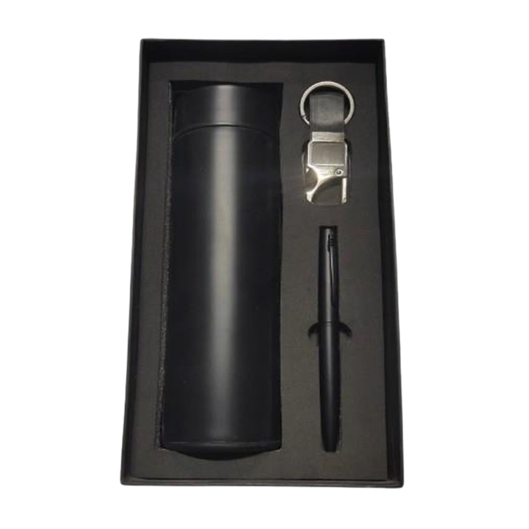 CUBIC 3-in-1 Bottle, Pen & Keychain Gift Set | Premium Corporate Box