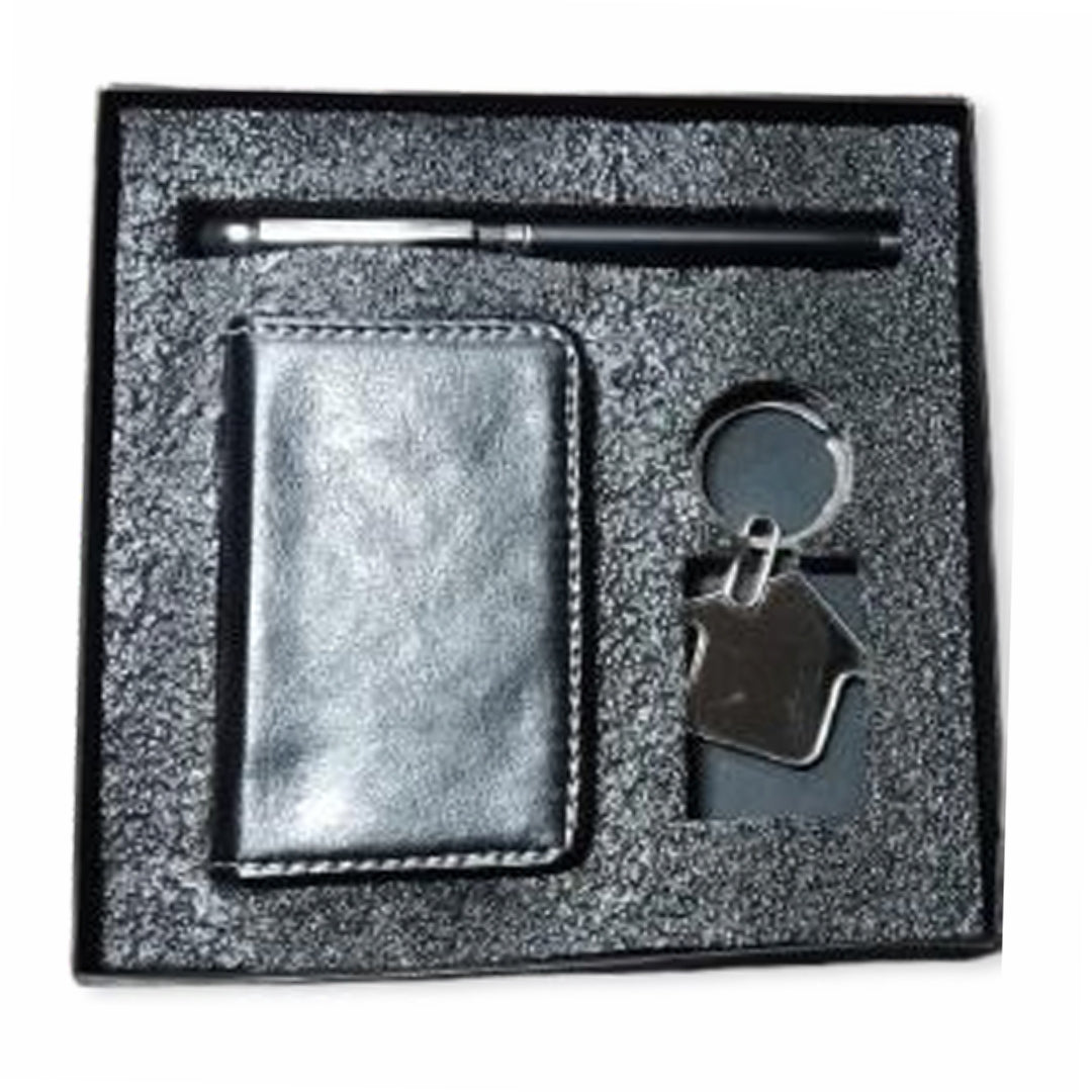 Cubic Premium Cardholder Gift Set with Pen & Keychain Combo