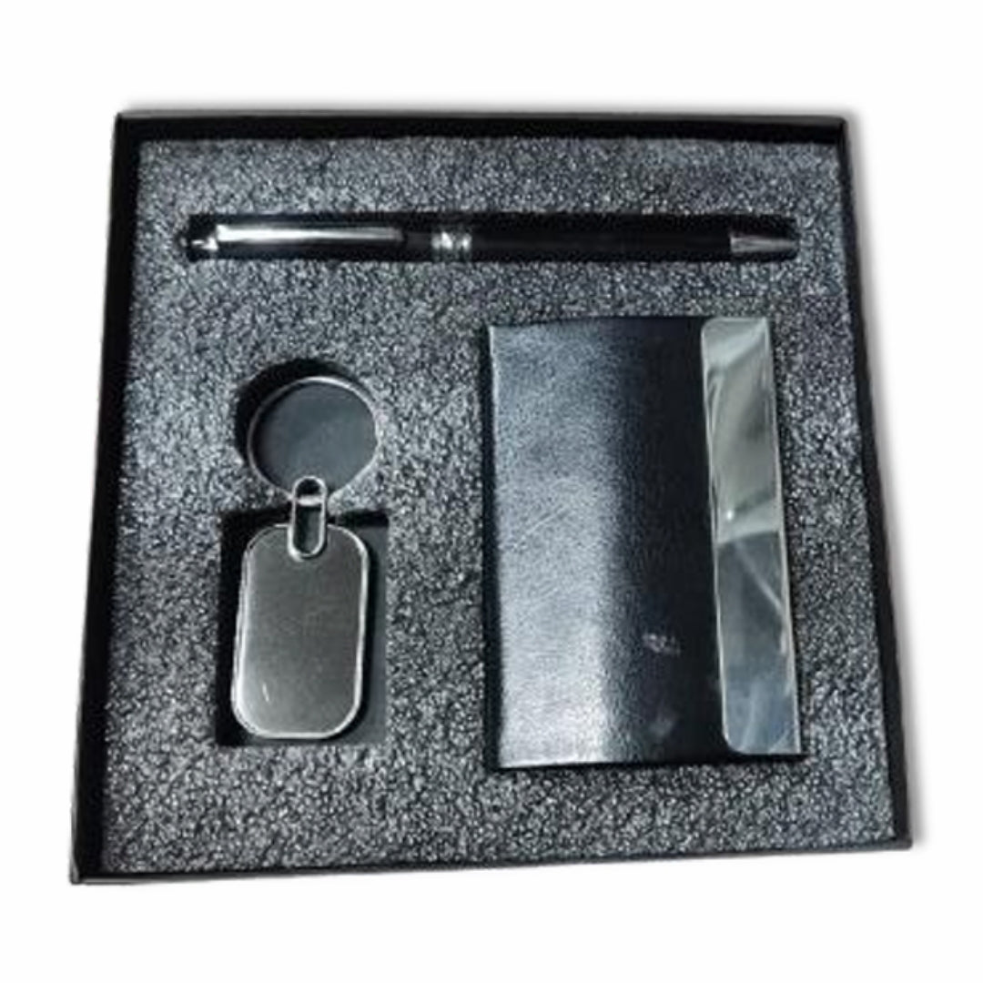 Cubic Cardholder Gift Set with Metal Pen & Keychain Combo