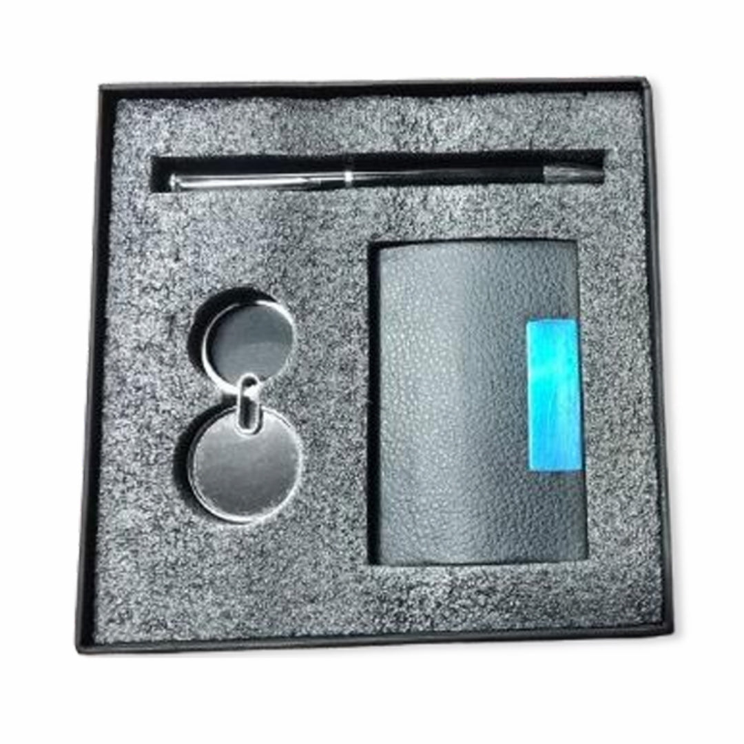 Cubic Premium Cardholder Gift Set with Pen & Keychain