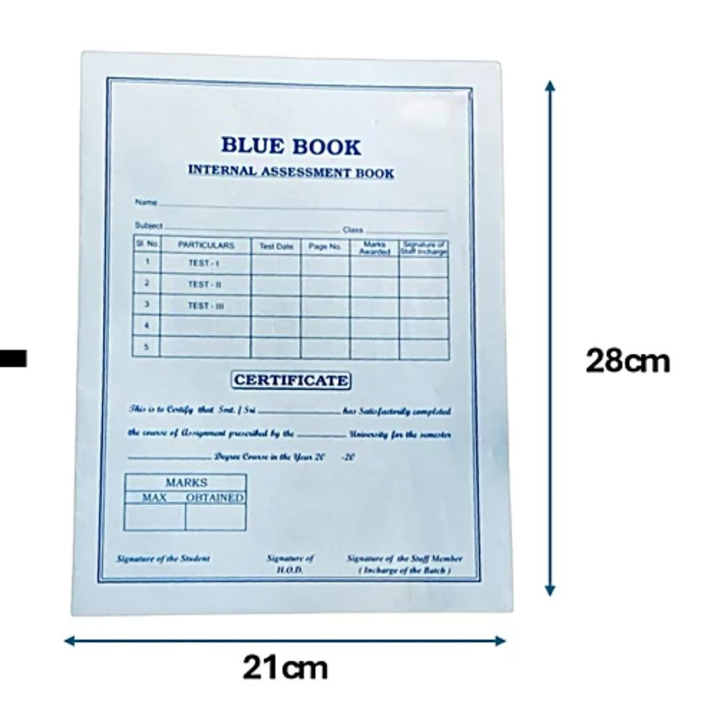 CUBIC Blue Book Internal Assessment Exam Book | 20 & 40 Pages | Pack of 1