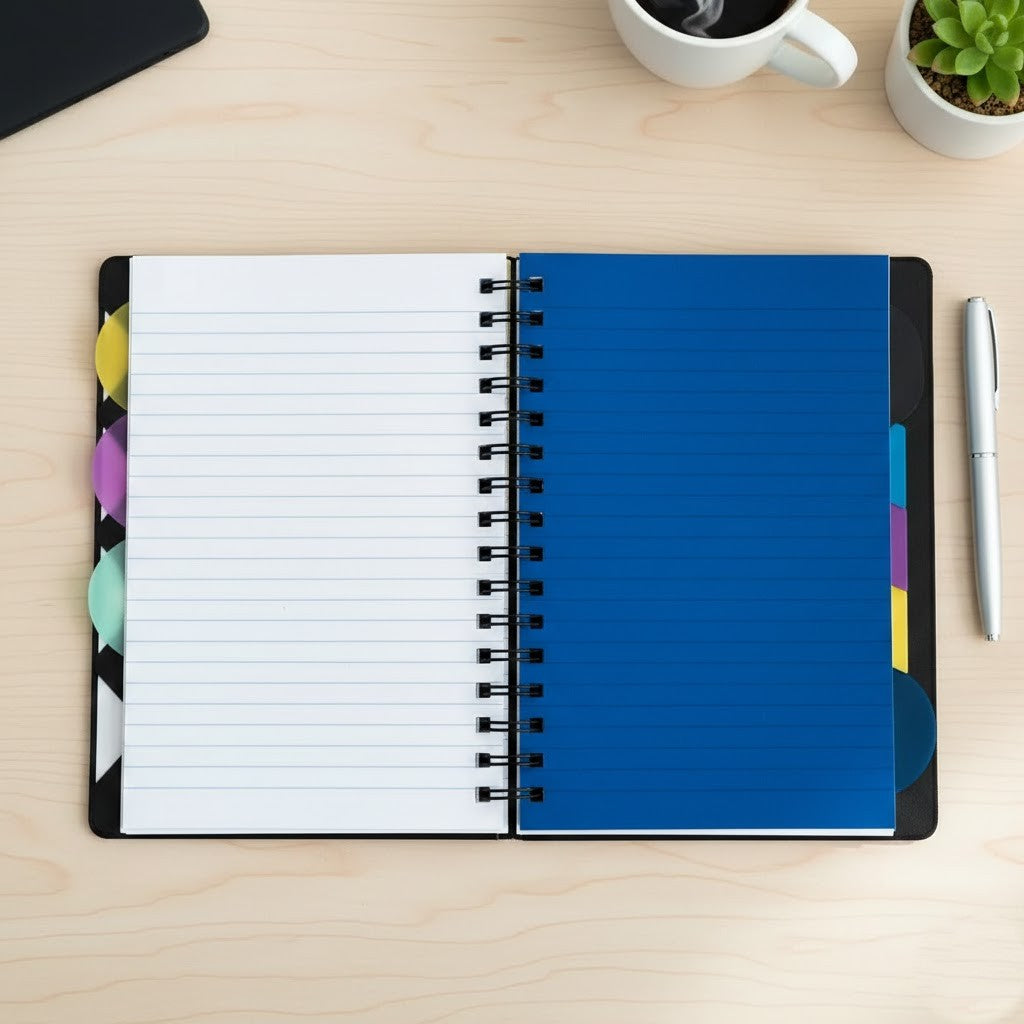 Cubic 5 Subject Notebook | 300 Pages B5 Ruled Spiral with Dividers