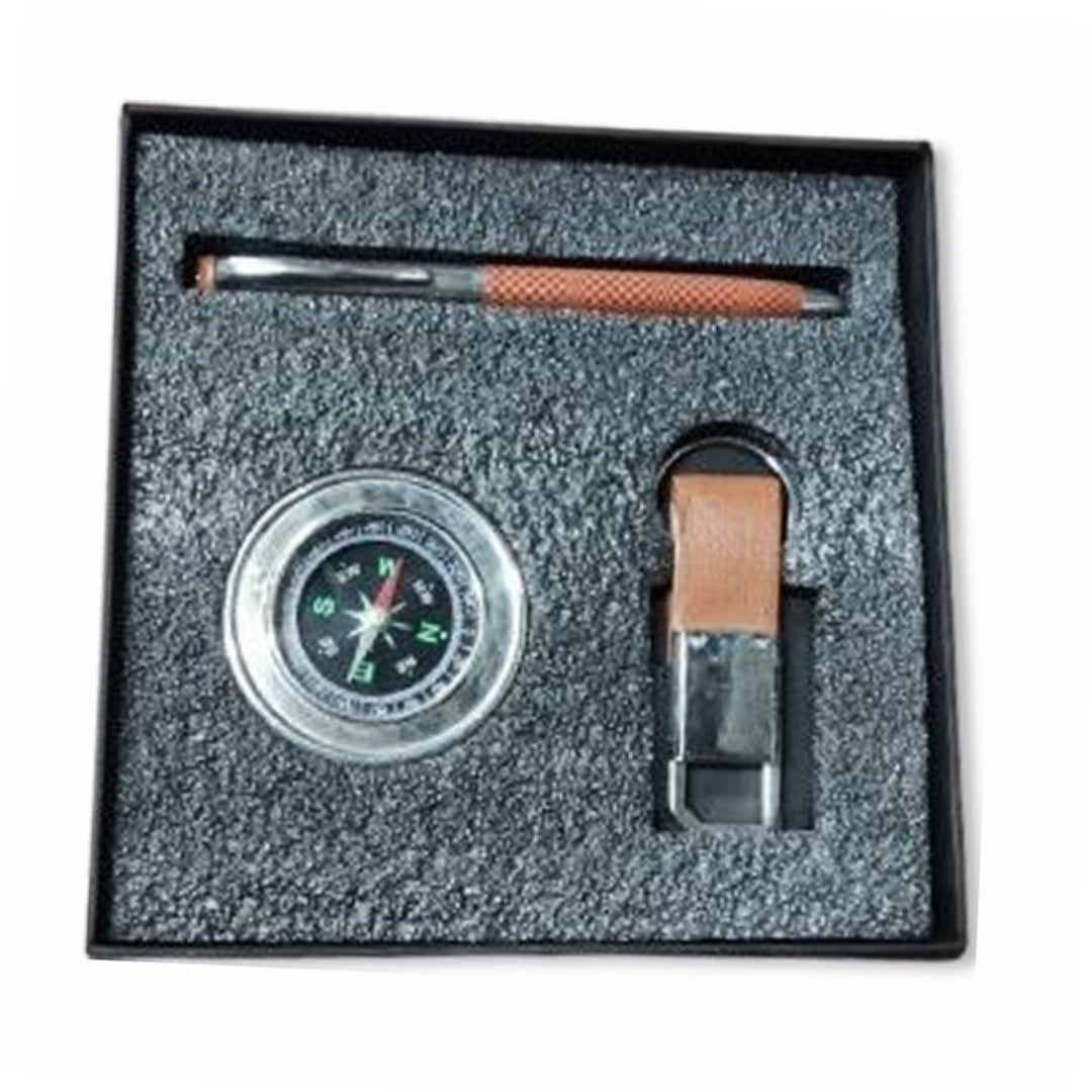 CUBIC Adventure Gift Set – Pen, Compass & Keychain Combo | Premium Corporate Gift Box