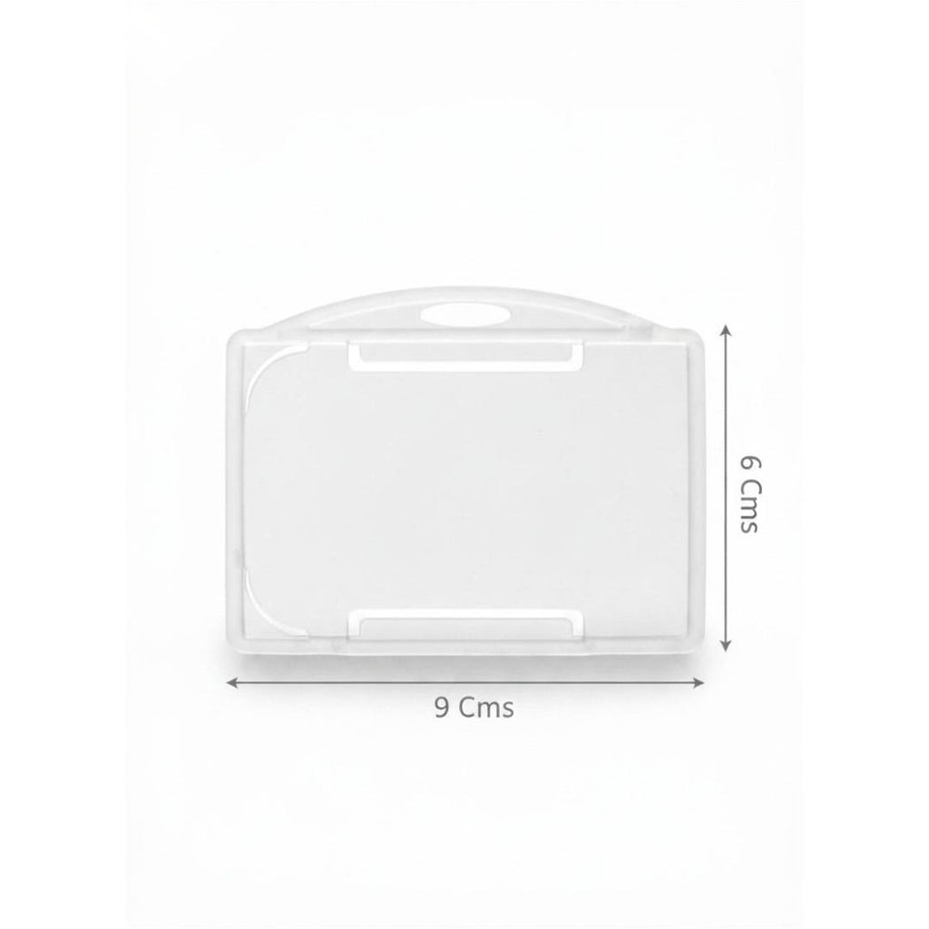 CUBIC Horizontal Transparent ID Card Holder | Pack of 1