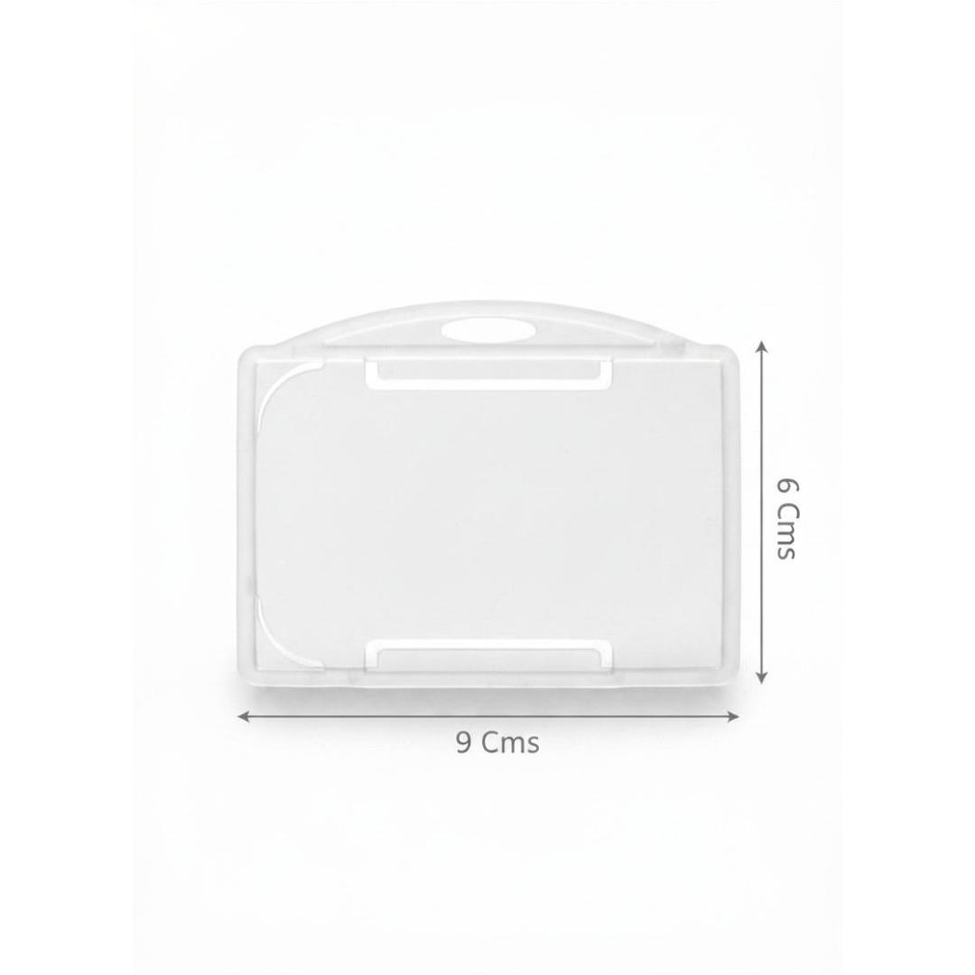 CUBIC Horizontal Transparent ID Card Holder | Pack of 1