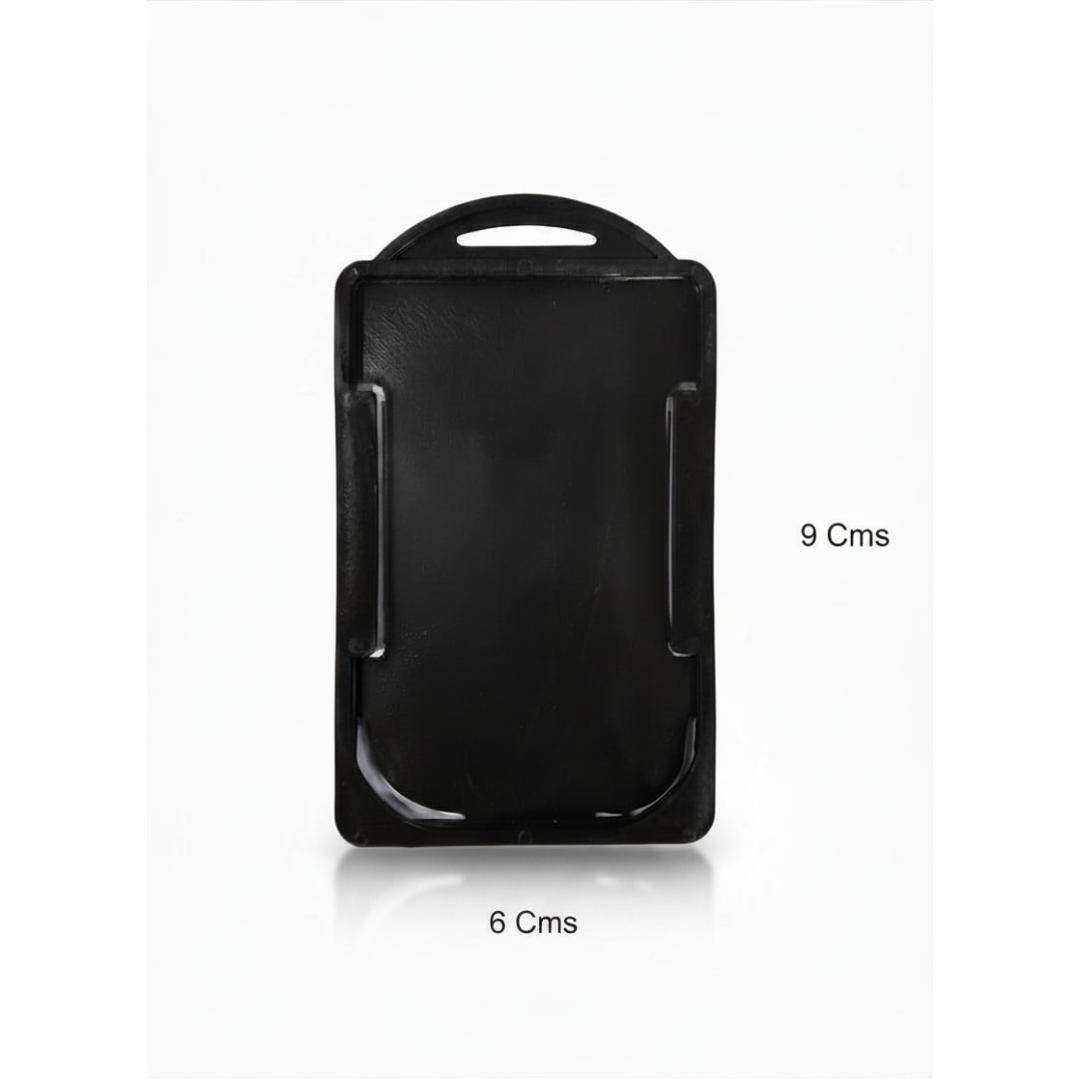 CUBIC Black Vertical ID Card Holder with Hook | Pack of 1