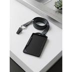 CUBIC Black Vertical ID Card Holder with Hook | Pack of 1