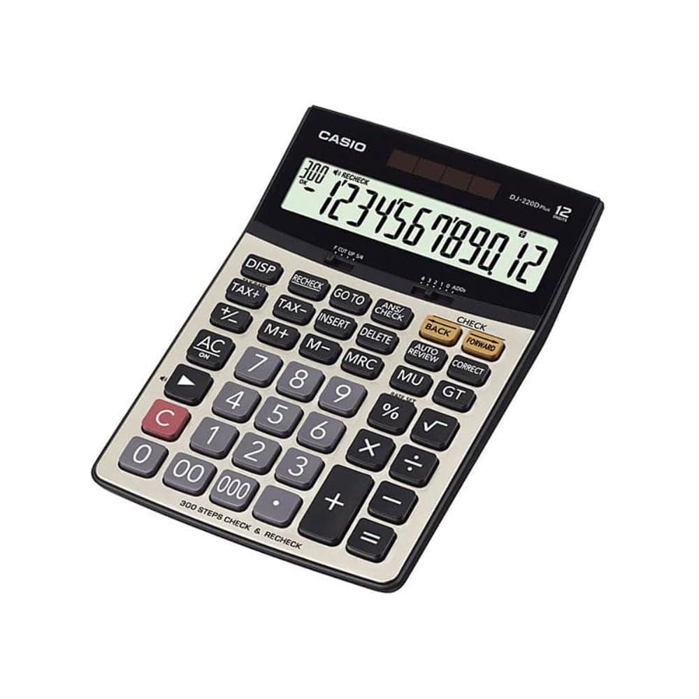 Casio DJ-220D Plus Desktop Calculator | 12 Digit | 300 Steps Check