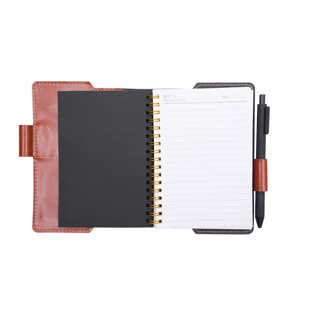 CUBIC B5 Leatherette Spiral Diary Gift Set with Pen & Sticky Notes