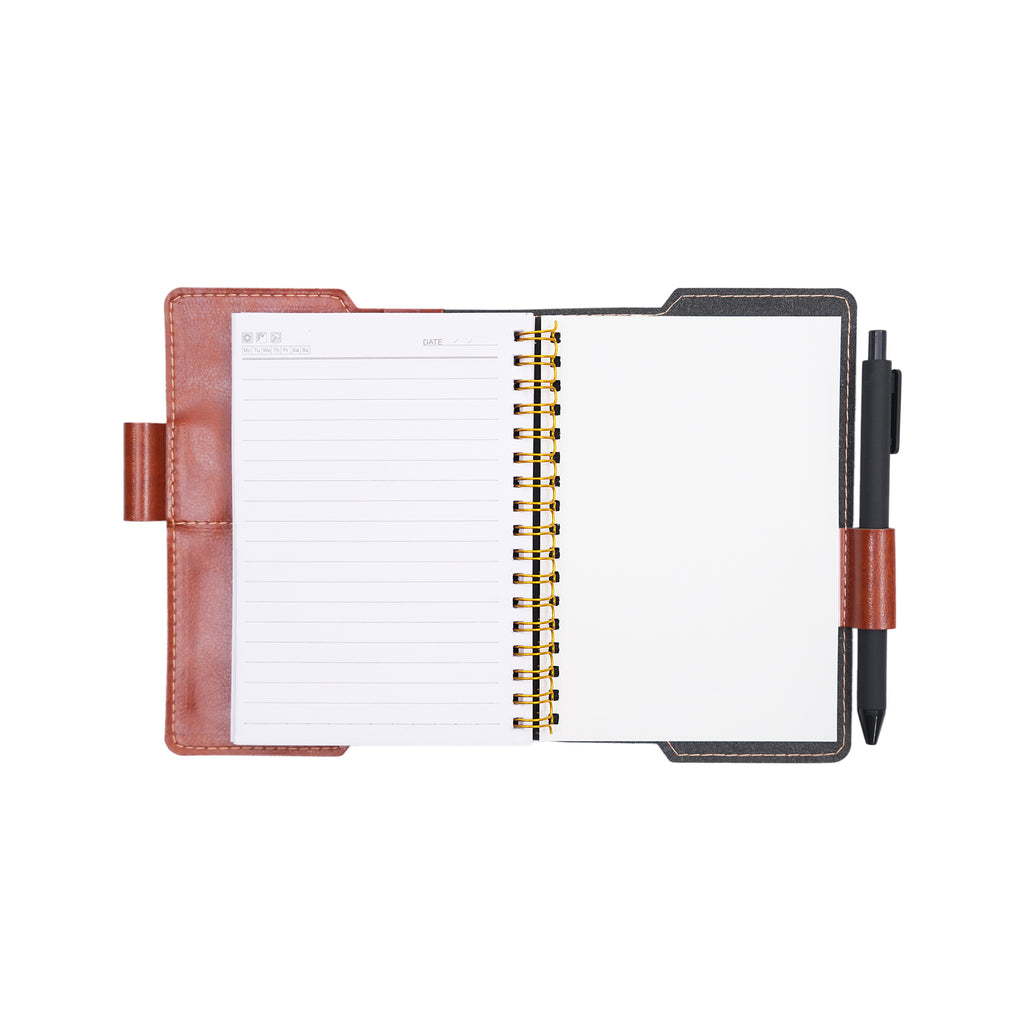 CUBIC B5 Leatherette Spiral Diary Gift Set with Pen & Sticky Notes