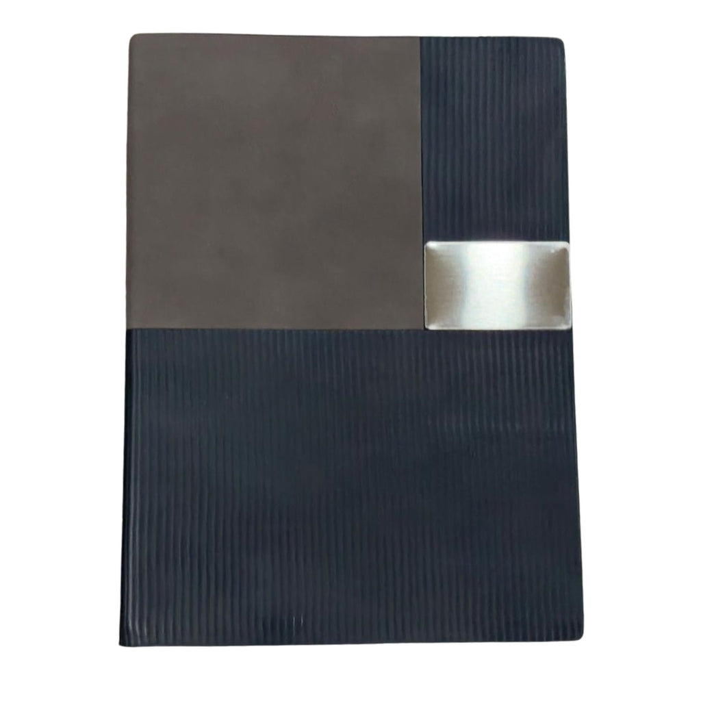 CUBIC Flexi Notebook with Metal Patch | Two-Tone Ribbed Cover
