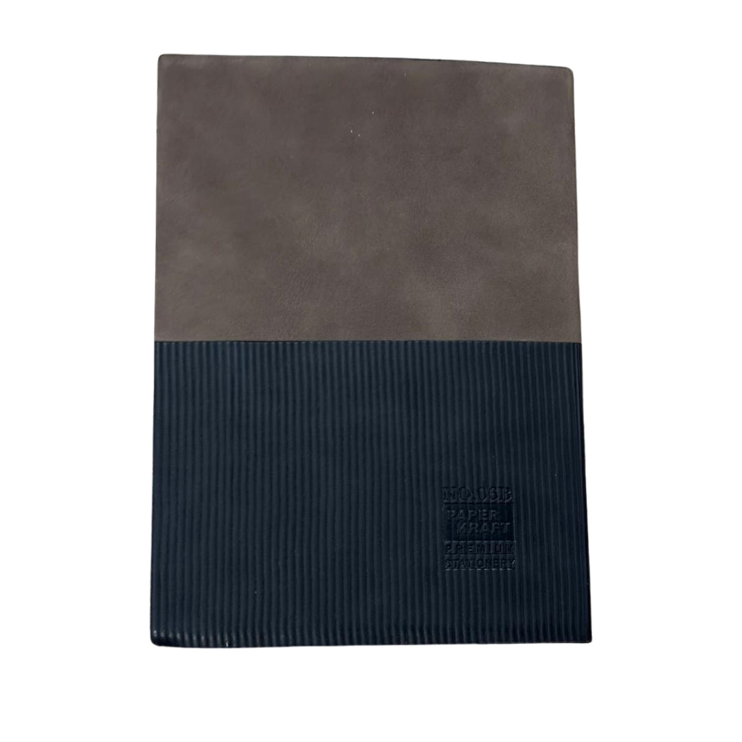 CUBIC Flexi Notebook with Metal Patch | Two-Tone Ribbed Cover