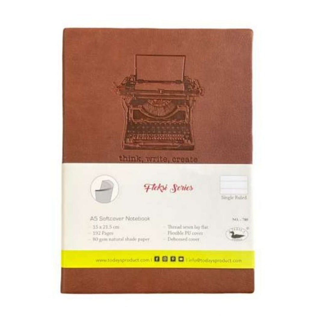 Cubic Fleksi Series Notebook | Softcover PU Leather Journal for Daily Notes | Brown