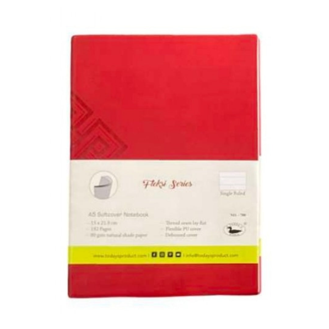 Cubic Fleksi Series Notebook | Softcover PU Leather Journal for Daily Notes Red