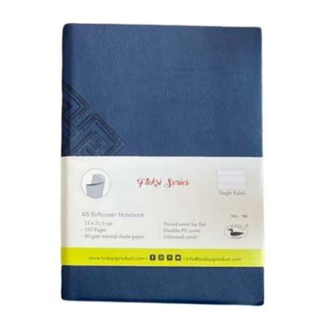 Cubic Fleksi Series Notebook | Softcover PU Leather Journal for Daily Notes Blue