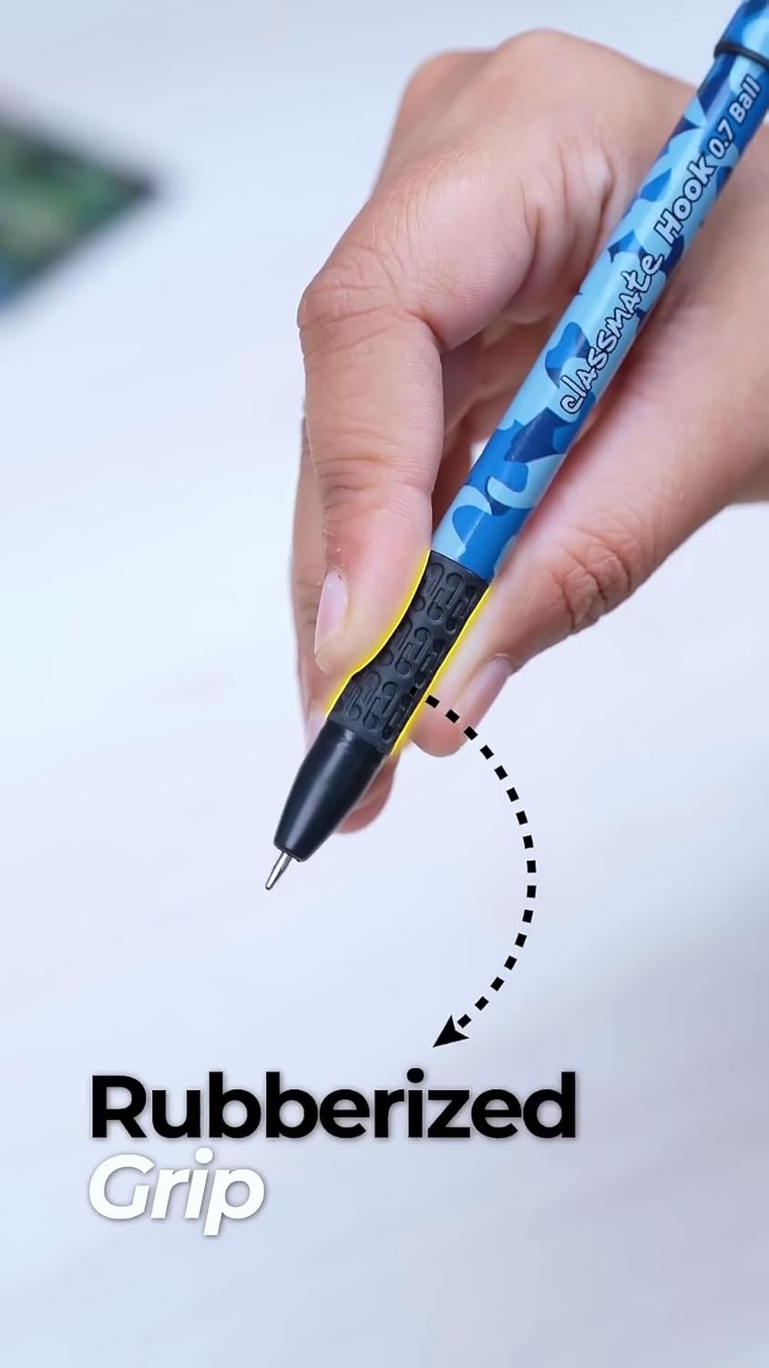 Classmate Hook Ball Warrior Series Pens | Blue Pens Pack Of 10's Box