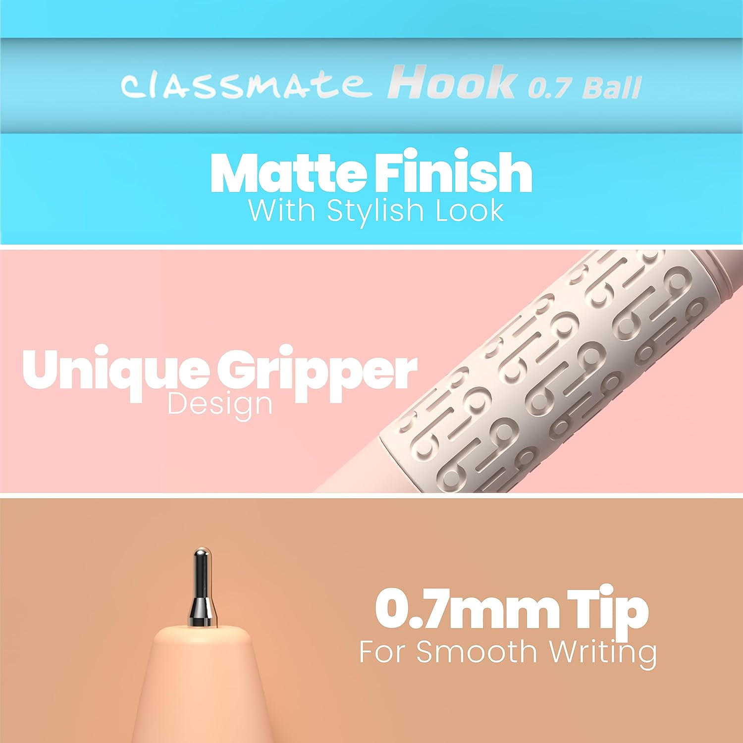 Classmate Hook Ball Colourfest Pens | Smooth Writing Blue Ball Pens