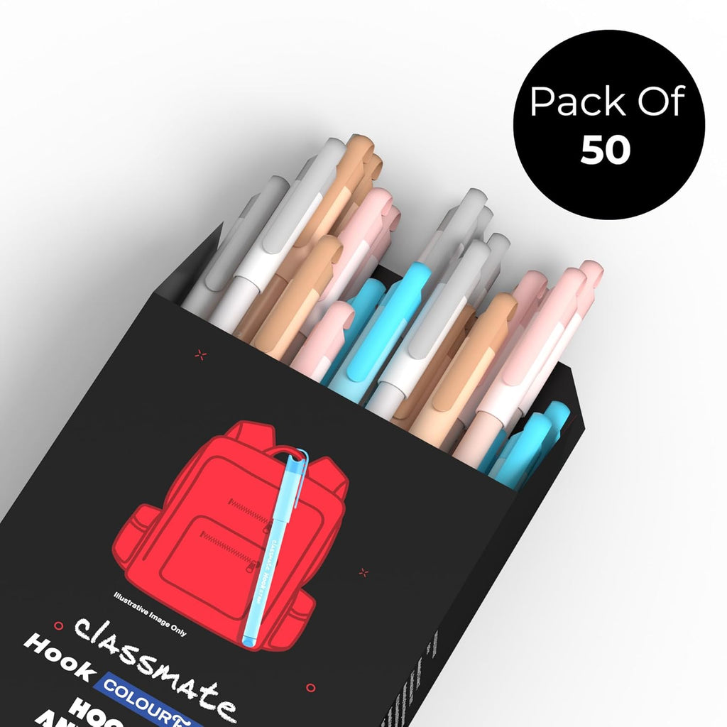 Classmate Hook Ball Colourfest Pens | Smooth Writing Blue Ball Pens