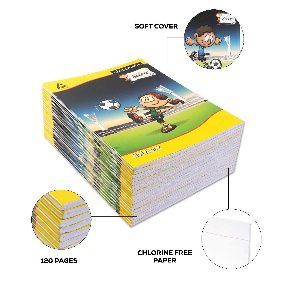 Classmate Maths Unruled Soft Bound Notebook | 240 x 180 mm