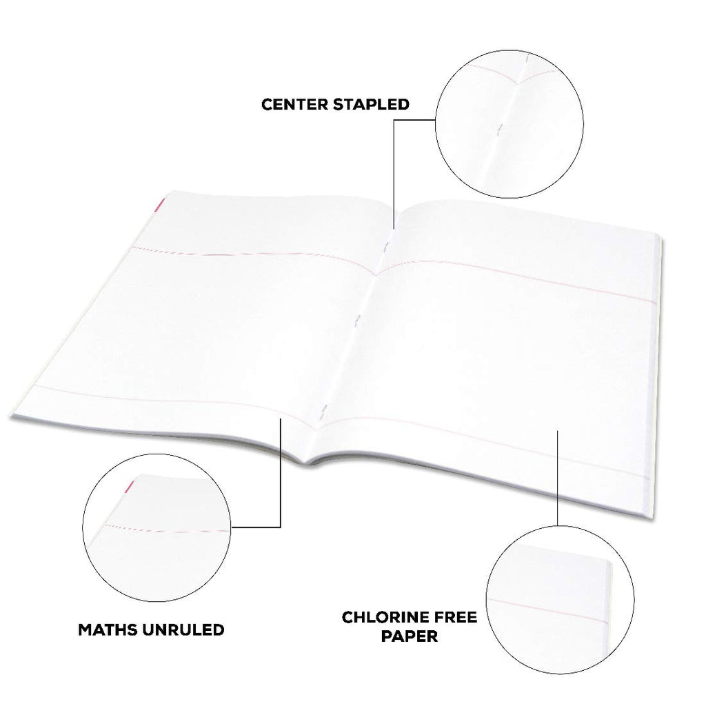Classmate Maths Unruled Hard Bound Notebook | 172 Pages | 190 x 155