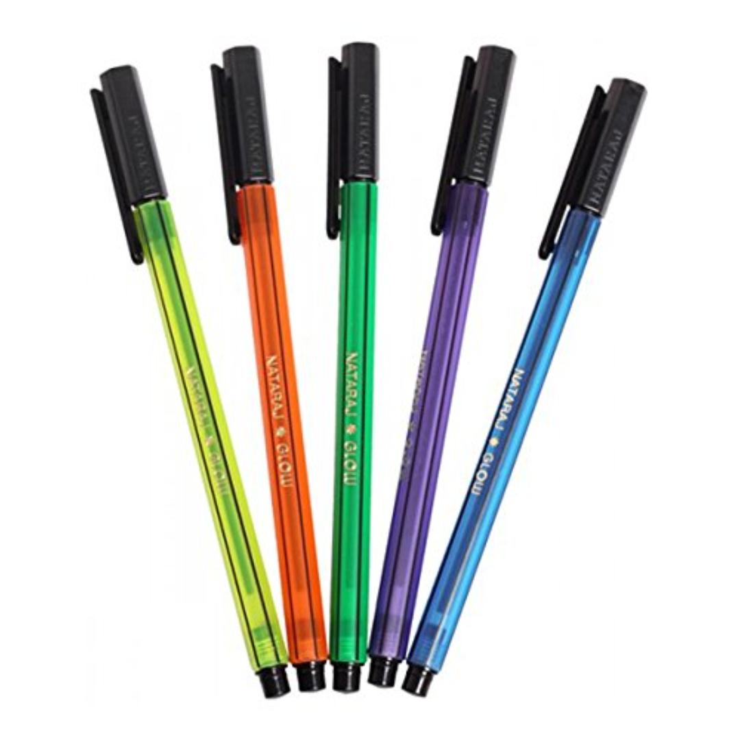 Nataraj Glow Ball Pen | Blue Ink Smooth Writing Ball Pen