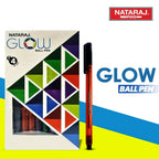 Nataraj Glow Ball Pen | Blue Ink Smooth Writing Ball Pen