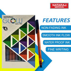 Nataraj Glow Ball Pen | Blue Ink Smooth Writing Ball Pen
