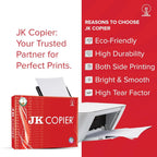 JK Copier Paper A4 – 75 GSM, 500 Sheets (1 Ream)