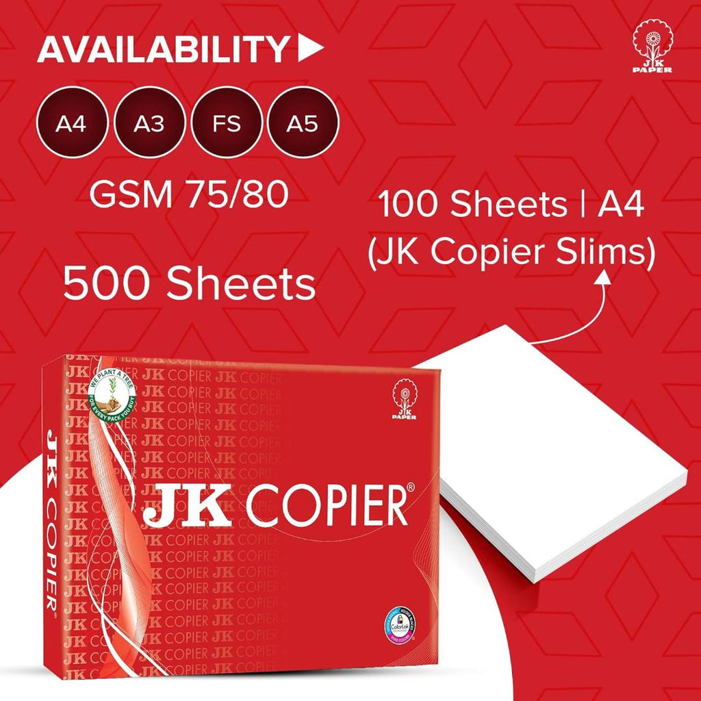 JK Copier Paper A5 – 75 GSM, White (1 Ream)