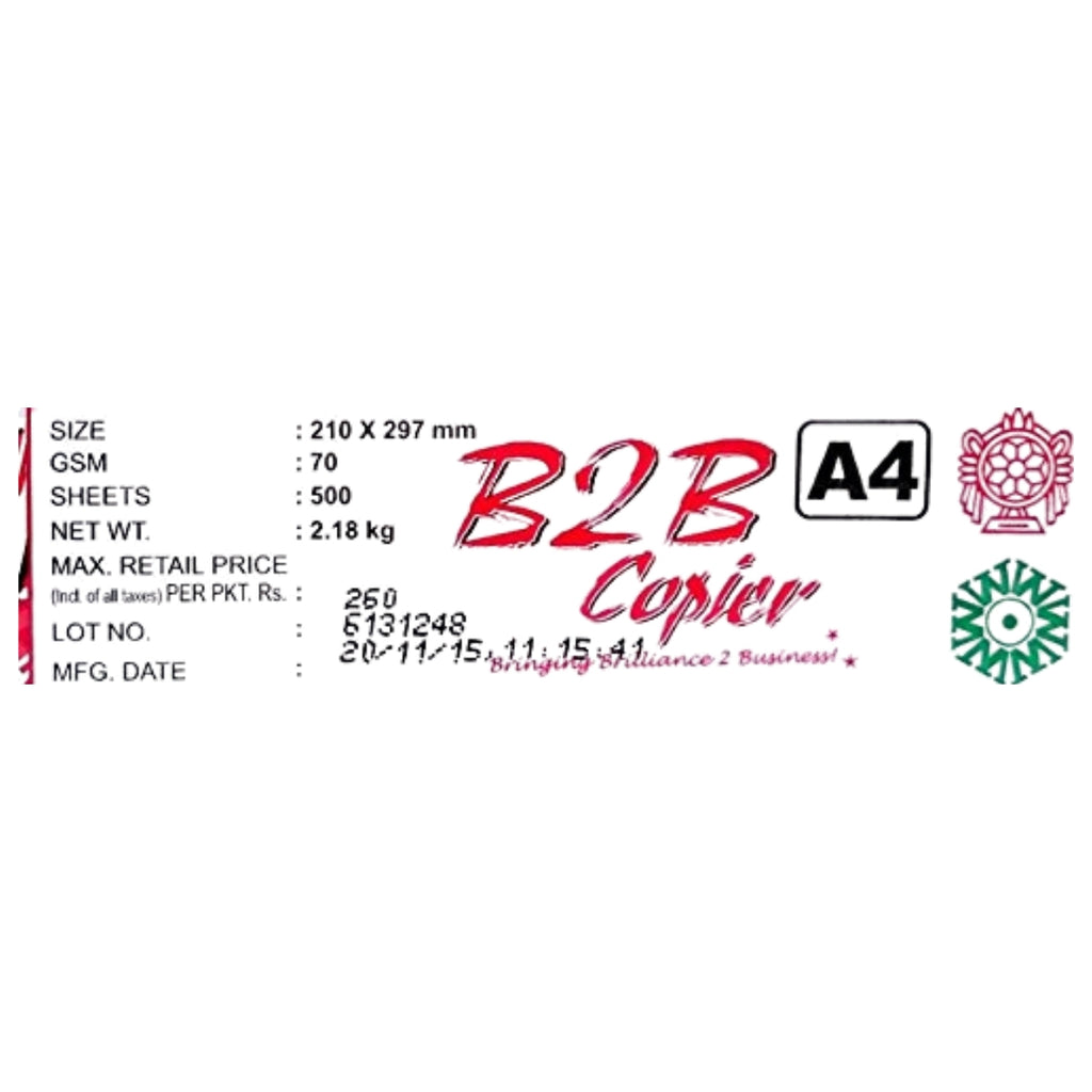 A4 Copier Paper | 500 Sheets | 70 GSM | B2B Bundle | Pack of 1