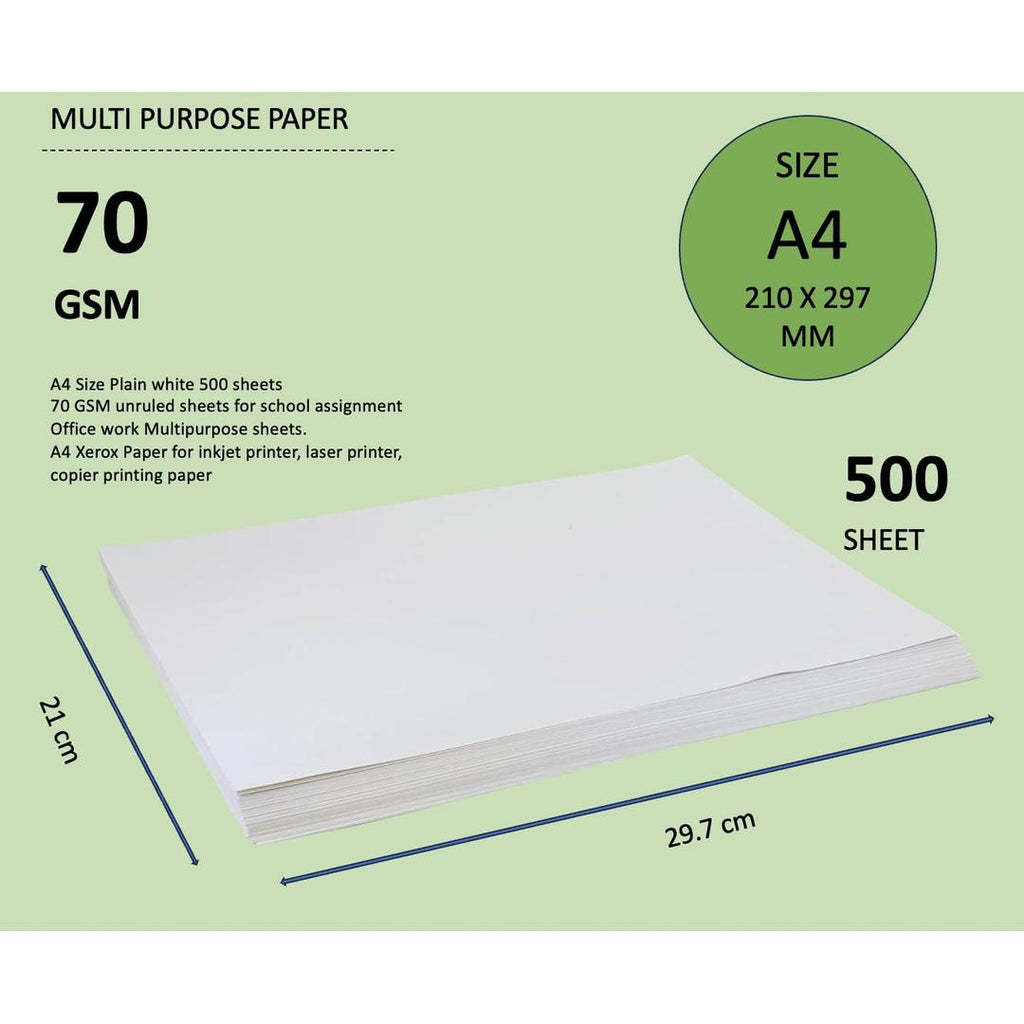 Cubic Multipurpose White Copier Paper 70 GSM - A4 | 500 Papers per Ream | 1 Ream