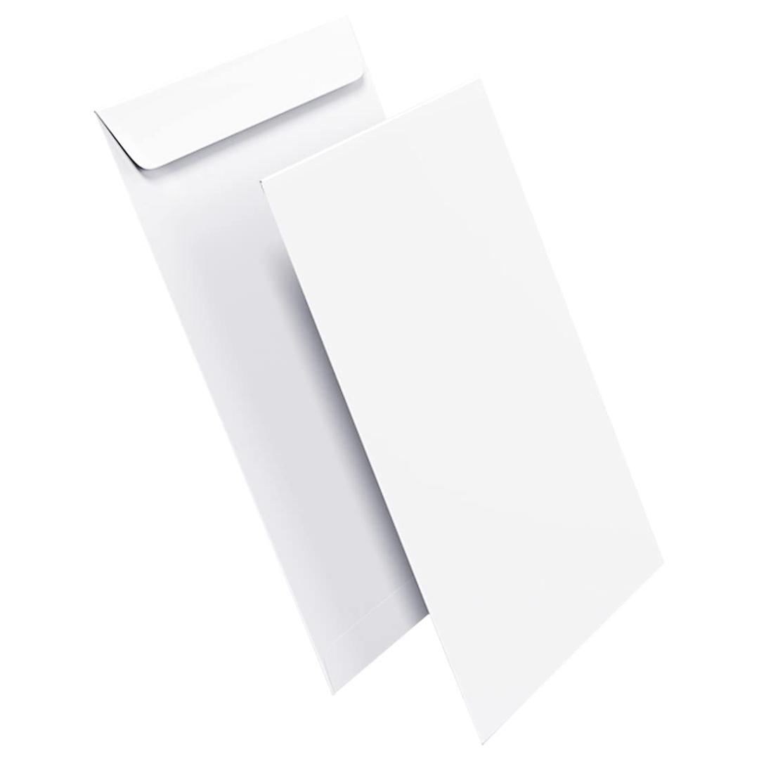 Cubic White Envelope | 9.5" × 4.5" Self-Adhesive Mailing Envelopes (Pack of 50)