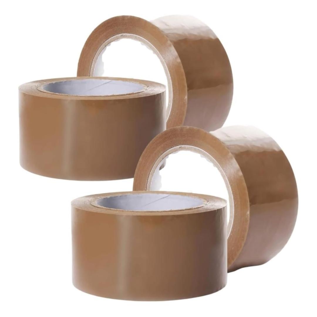 Cubic Brown Packing Tape 2" x 60m | Self-Adhesive Roll | Pack of 4