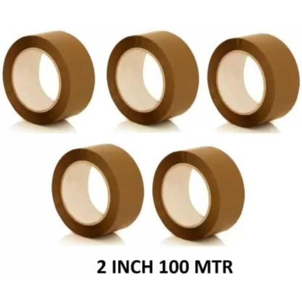 Brown Packing Tape 2" x 100m | Strong Adhesive Cello Tape | Pack of 6