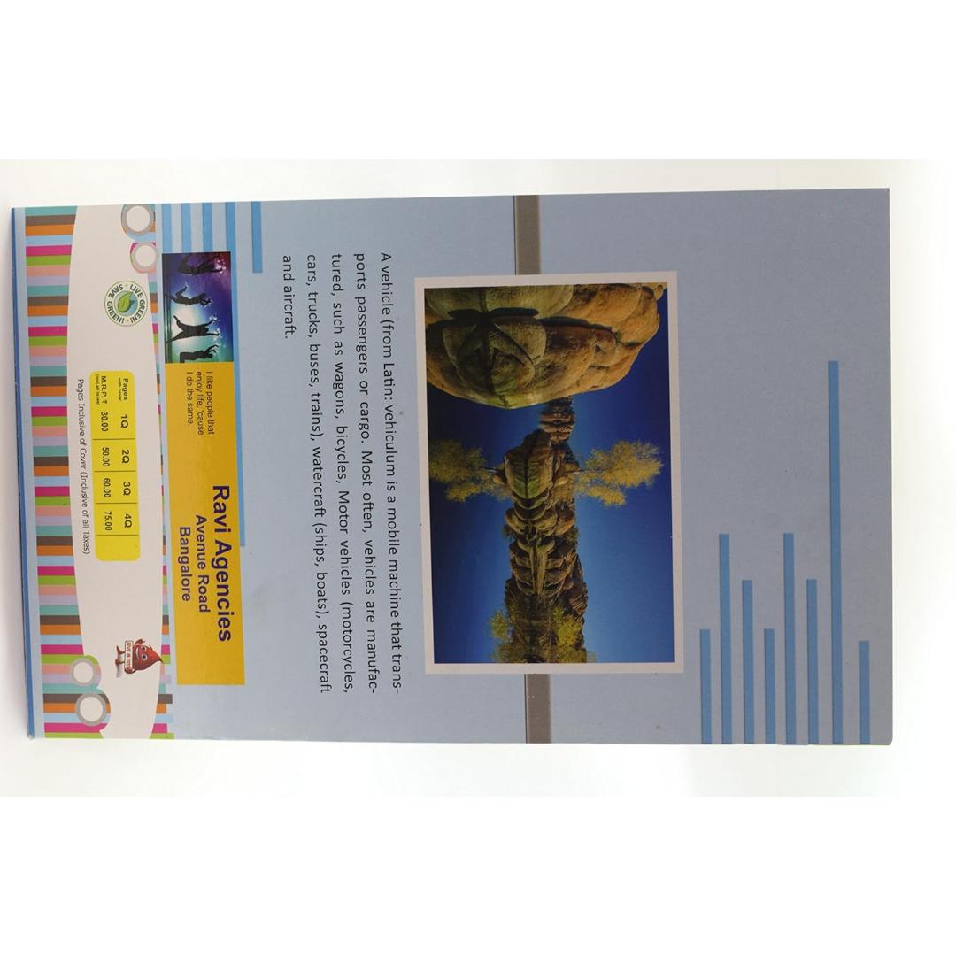 Ravi Long Size Notebook | Unruled | Soft Bound | 80 Pages | Pack of 12