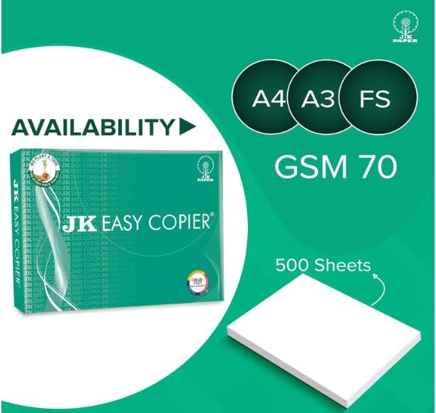 JK Easy FS Legal Copier Paper – 70 GSM, 500 Sheets (1 Ream, White)