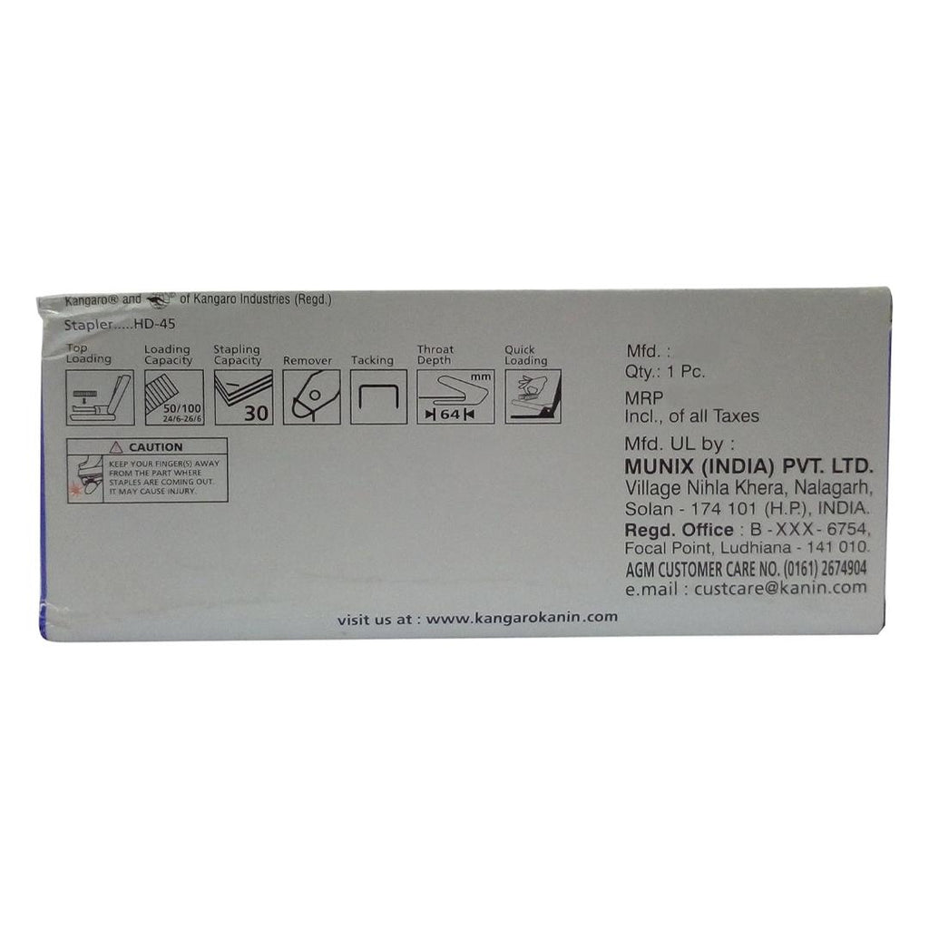 Kangaro HD-45 All Metal Stapler | 30 Sheet Capacity