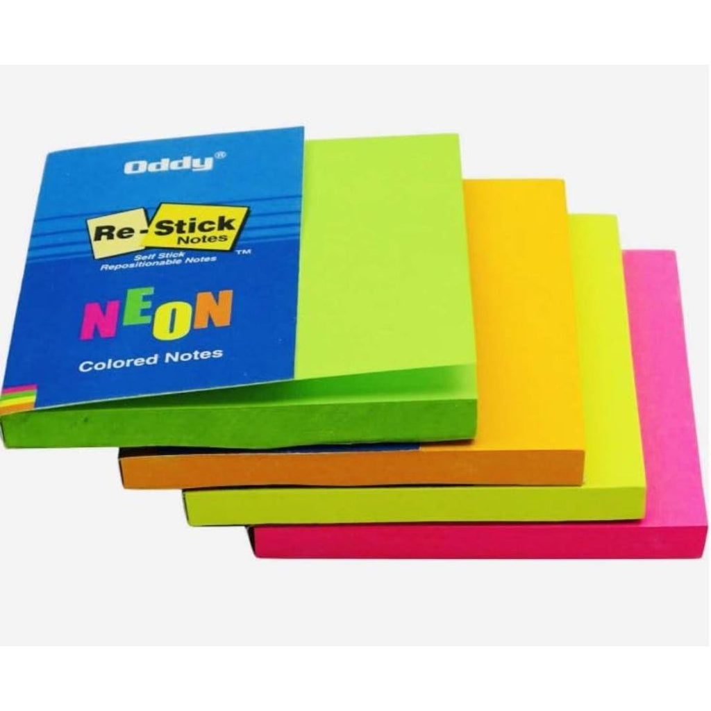 Oddy | Uniwraps Sticky Note Prompts 5 Colours | 100 Sheets, Pack of 10