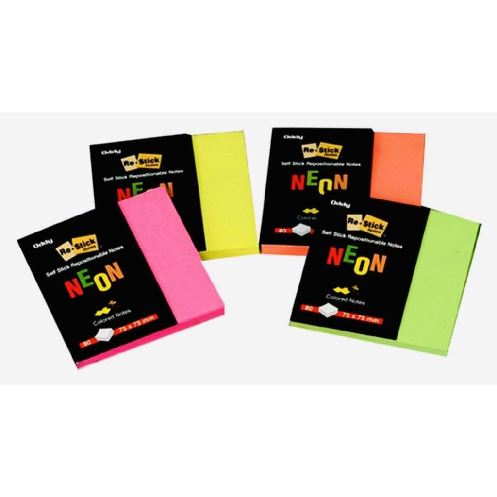 Oddy | Uniwraps Sticky Note Prompts 5 Colours | 100 Sheets, Pack of 10