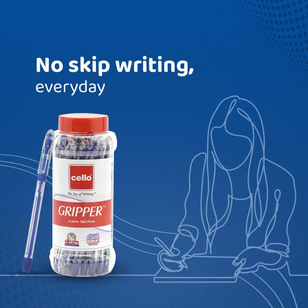 Cello | Gripper Ball Pen Blue | Pack of 25