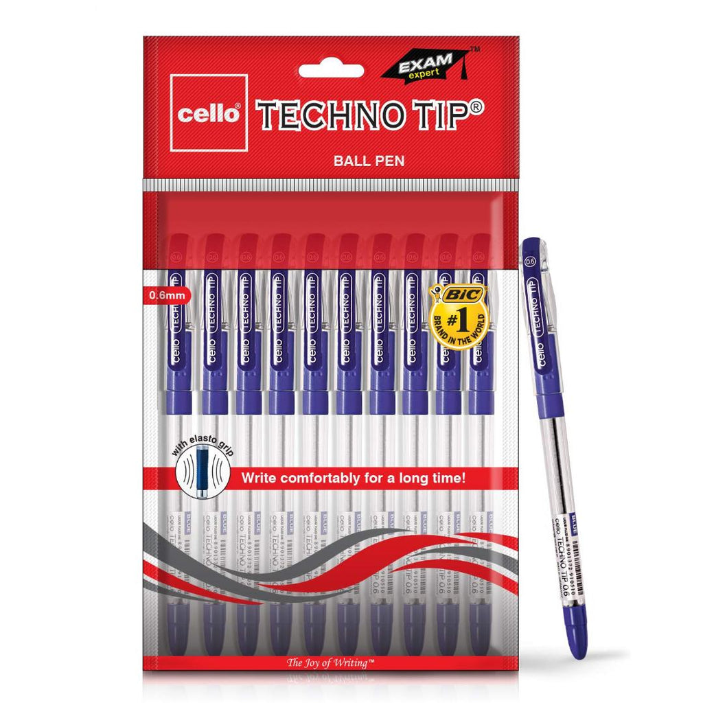 Cello | Technotip Ball Pen Blue | Pack of 10